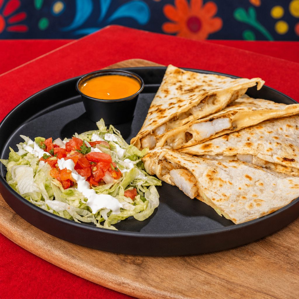 Fried Shrimp Quesadilla.