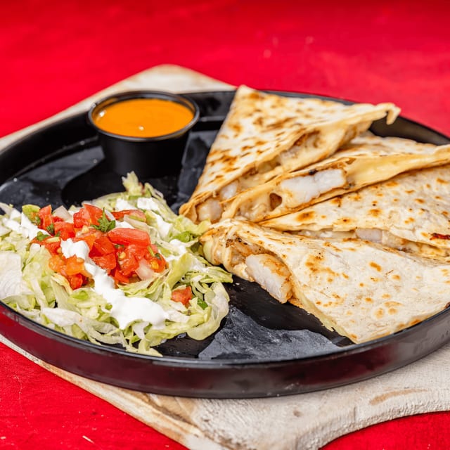 Fried Shrimp Quesadilla.
